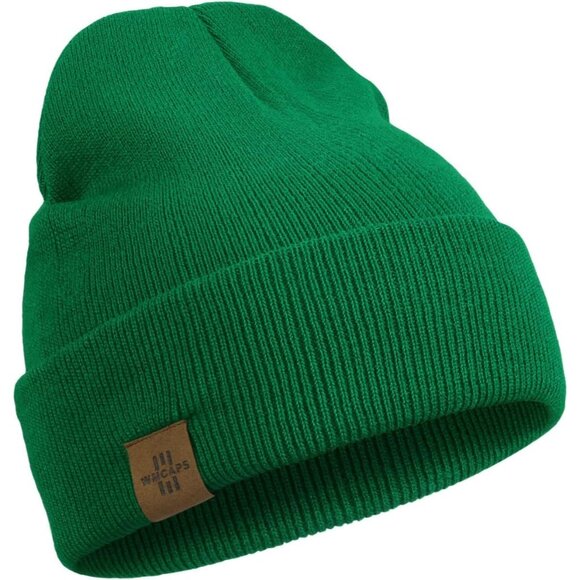 Men and Women Forest Green Acrylic Stretchy Daily Knit Warm Winter Beanie Hats - Picture 1 of 6